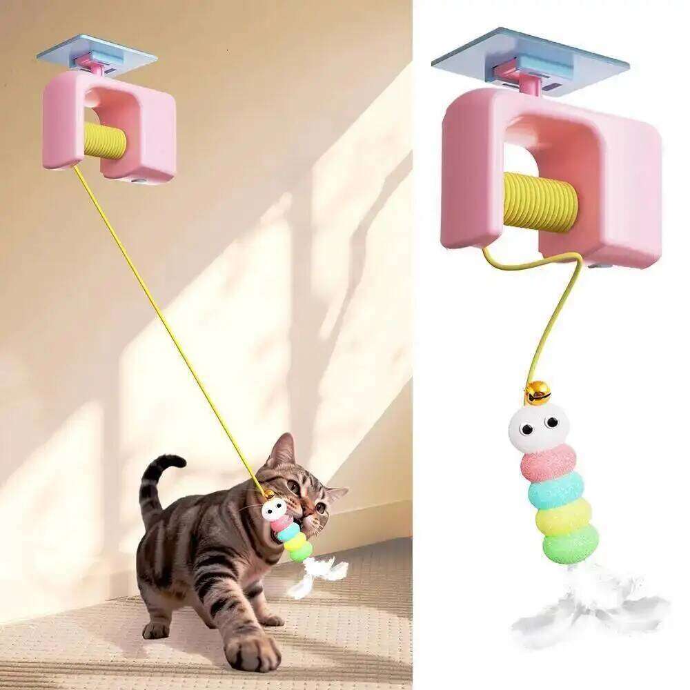 Electric Smart Interactive Teasing Stick Automatic Funny Hanging Door Flying Bird Toy Pet Stress Relief Toys For Cat
