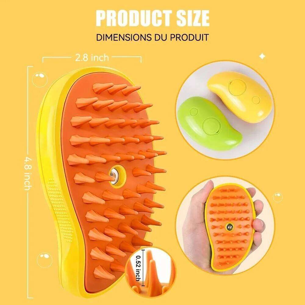 Cat Steamy 3 in 1 Steam Brush Electric Sprayer for Pet Dog Grooming Shedding Hair Cleaning Massage Combs