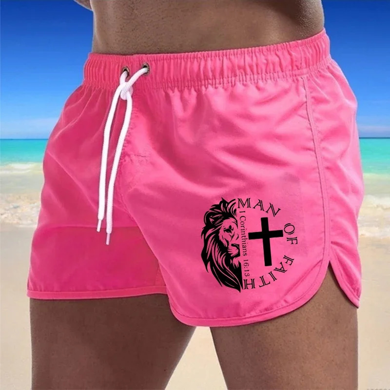 2026 Mens Beach Shorts Printing Casual Quick Drying Surf Swimwear Outdoor Jogging Sweatpants Summer Thin Swimming Sports Shorts 260327
