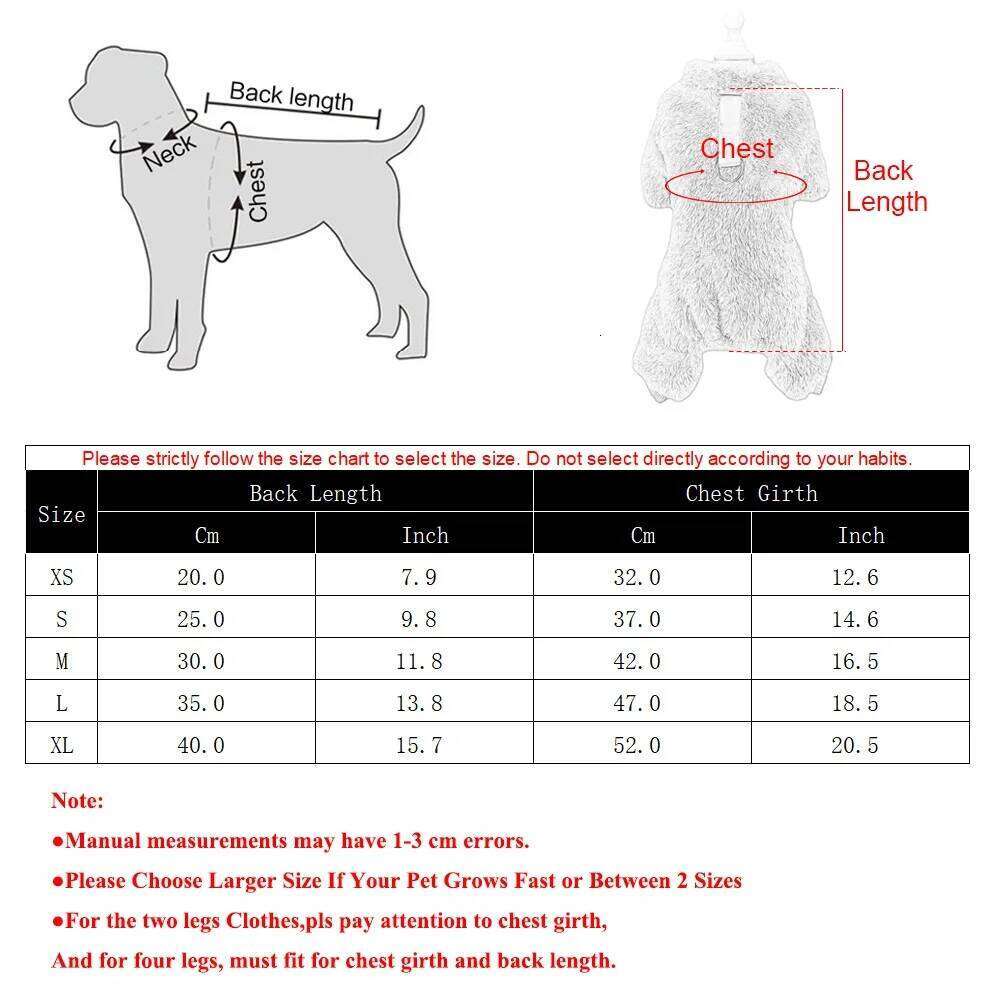 Pet Dog Jumpsuit for Small Medium Dogs Winter Warm Fleece Puppy Jacket with D-ring Soft Cozy Costume Pug French Bulldog Clothing
