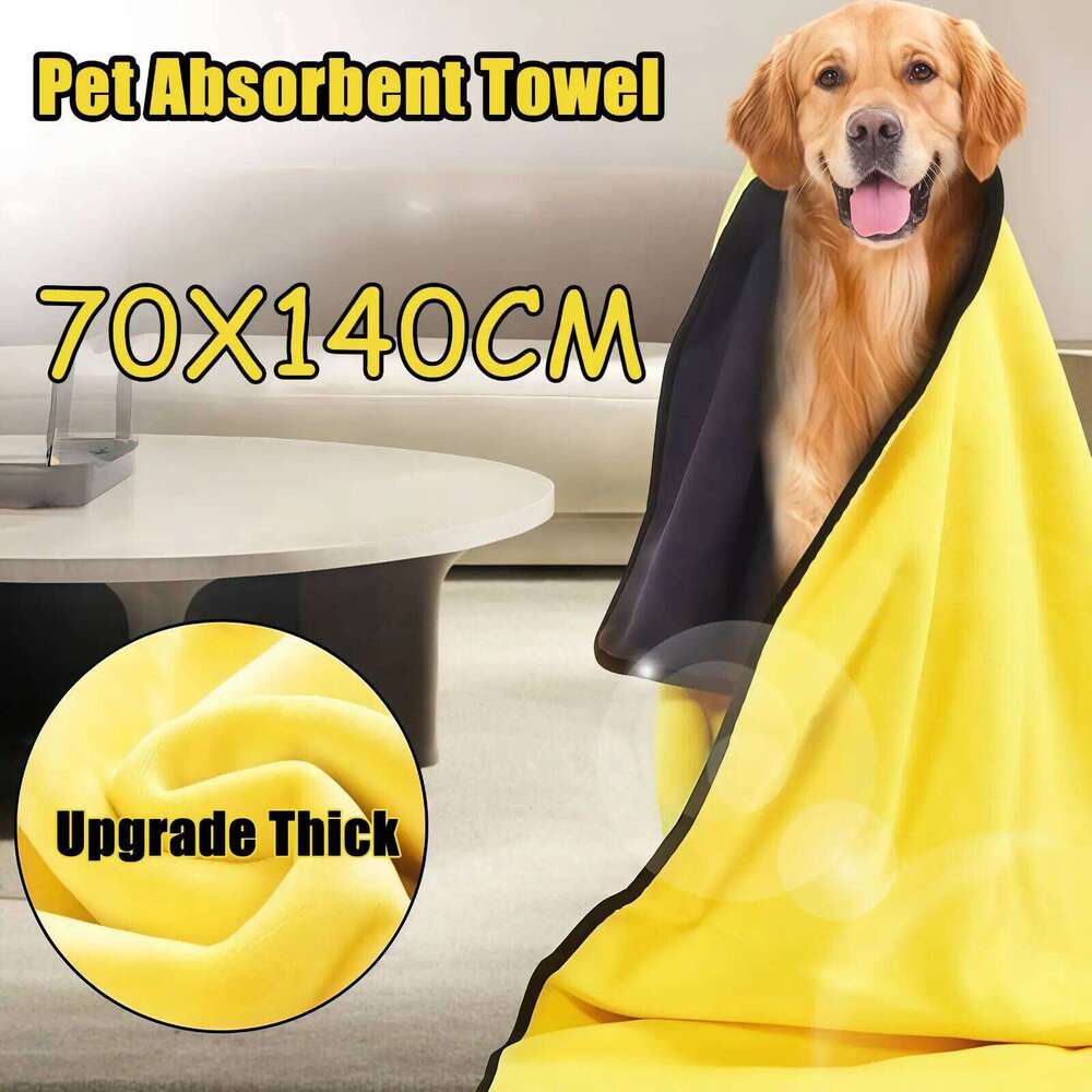 Quick-drying Dog and Cat Soft Fiber Towels Water-absorbent Bath Convenient Shop Cleaning Towel Pet Supplies