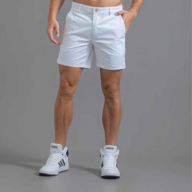 Mens Casual Shorts 2026 Summer Slim Fit Sexy Golf Shorts Solid Color Pure Cotton Waterproof Wear-Resistant Cargo Shorts Male 260327