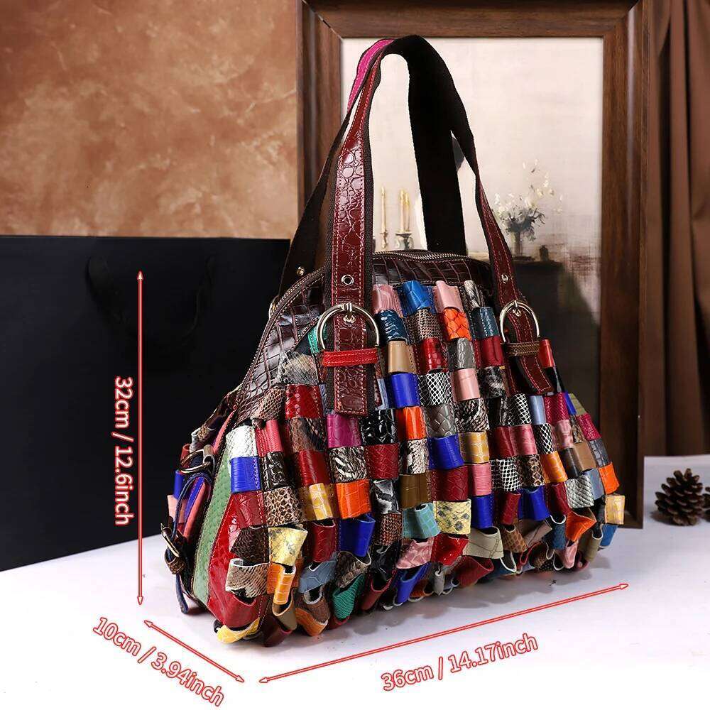 2025 New Leather Women's Bag, Casual Large-Capacity Handbag, Colorful Retro Single-Shoulder Crossbody Bag For Ladies