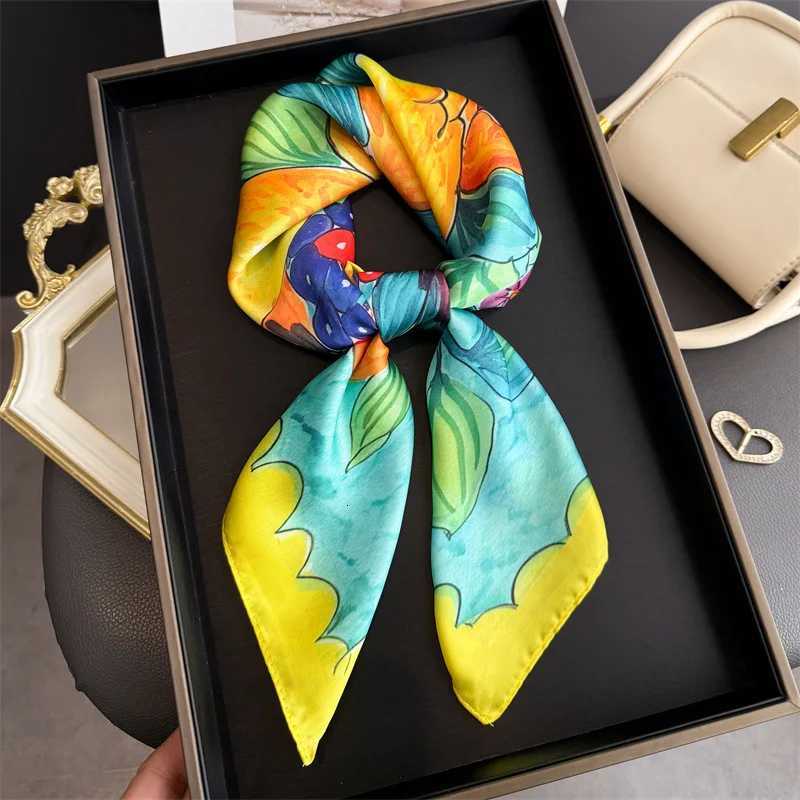 2026 New Lemon Print Silk Square Scarf Wen scarf Soft Satin Kerchief Scarves Fashion Decorate Hijab Fem band X260328