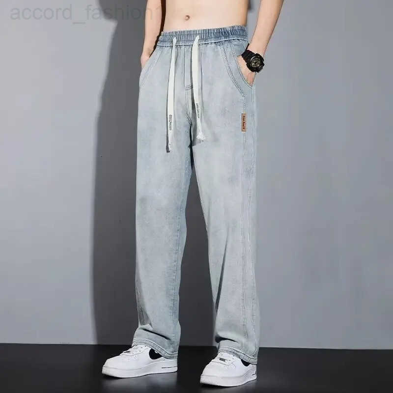 American retro autumn and winter loose straight leg jeans mens trendy brand plus size high street wide leg versatile casual lon H260330