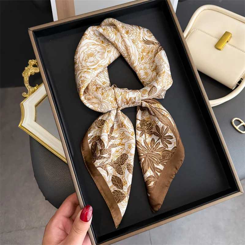 Luxury Print Scarf Women Silk Scarves Square Bandana Hijab Wrap Neckerchief Shawl Kerchief Hair Band Foulard Z260330