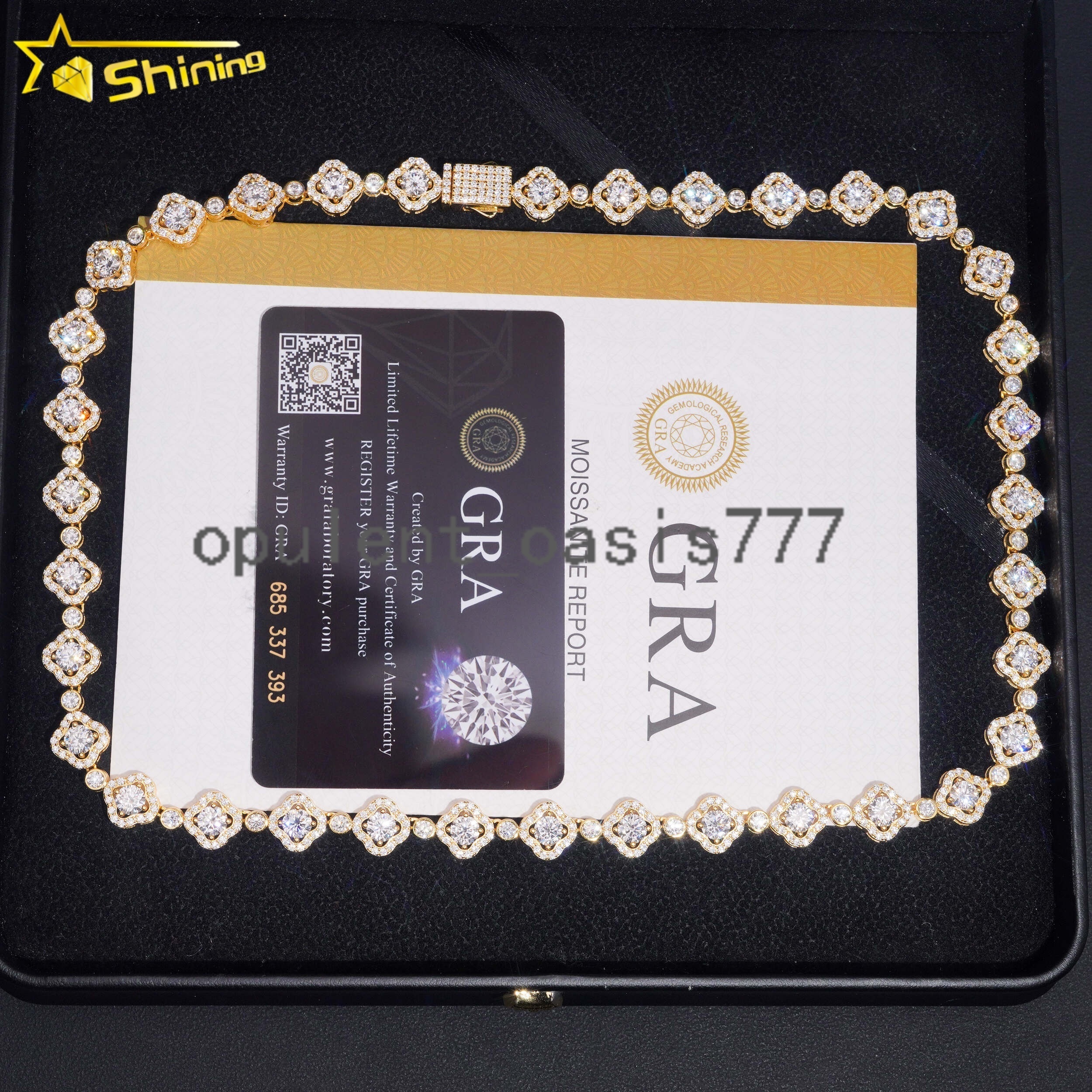 Pass Tester VVS Moissanite Lab Diamond Silver 925 Necklace Hip Hop Iced Out Jewelry Fashion Clover Cuban Link Bracelet Chain