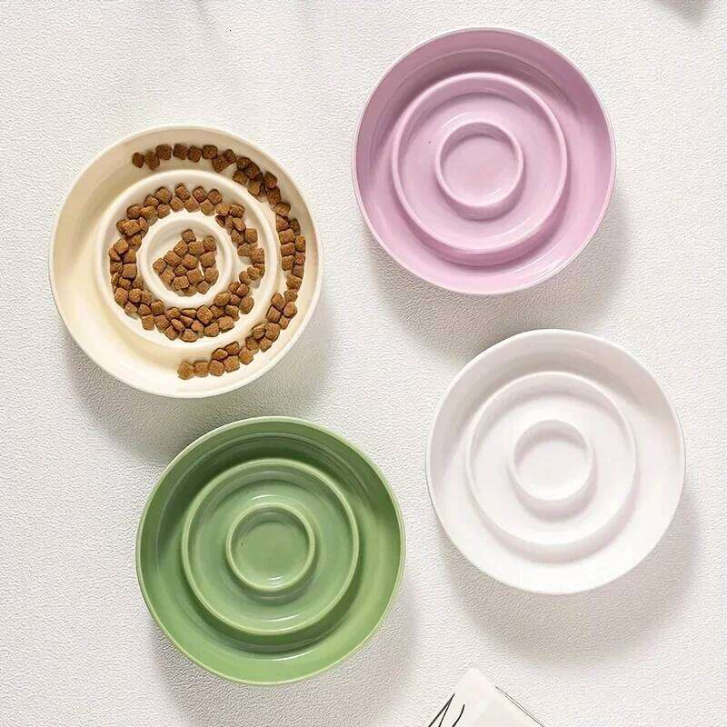 Ceramic Cat Slow Anti-choking Small Dog Food Bowl Pet Supply 26W0330