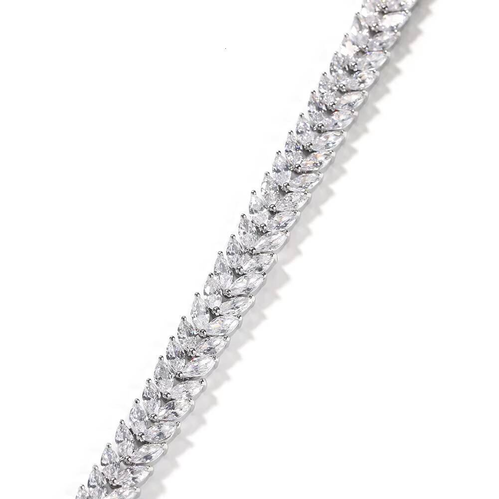 High Quality Hot Selling CZ Mirco Pave Wheat Charm Tennis Chain Women Bracelet Jewelry
