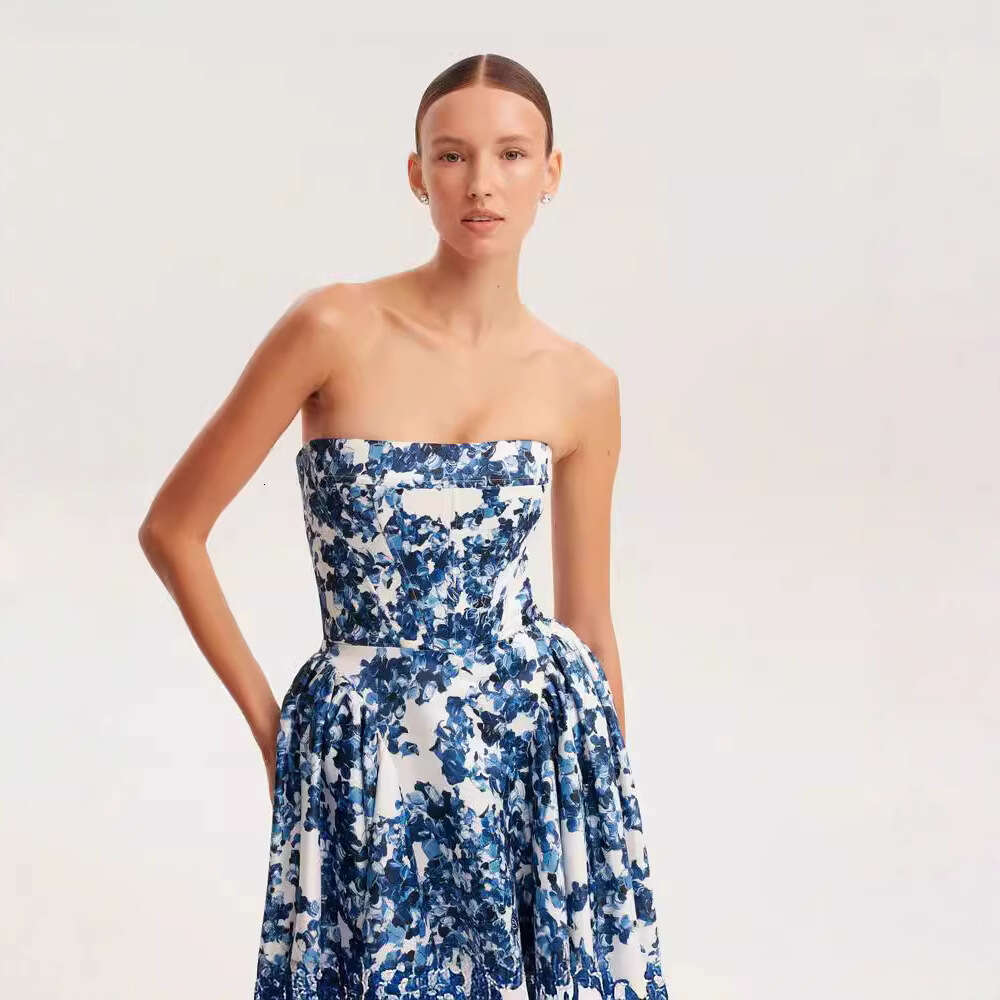 2026 Spring/Summer New Designer Off Shoulder h28 European and American Women's Dress with Elegant Cutting, Long Evening Dress