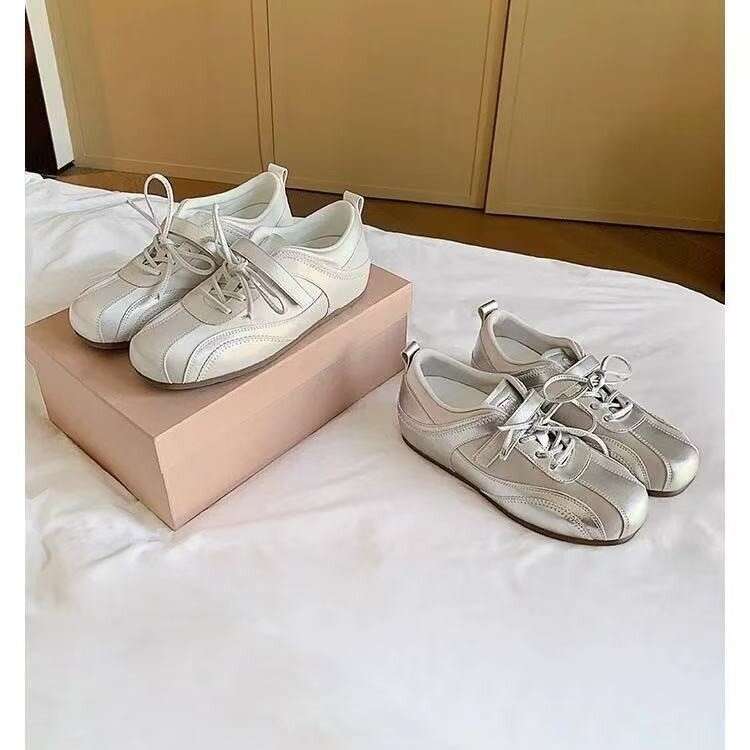 Trainee-style German training shoes 5cm internal height increase satin Velcro casual ballet women racing Forrest Gump shoes Sneakers Casual Sports Des