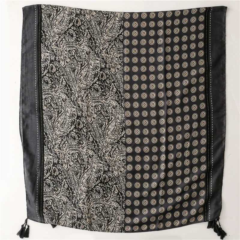 Soft Linen Cotton Scarf Shawls Wen Luxury Premium Foard Femme Long Spotted leopard print Tassel Scarfs Scarves Echarpe X260328