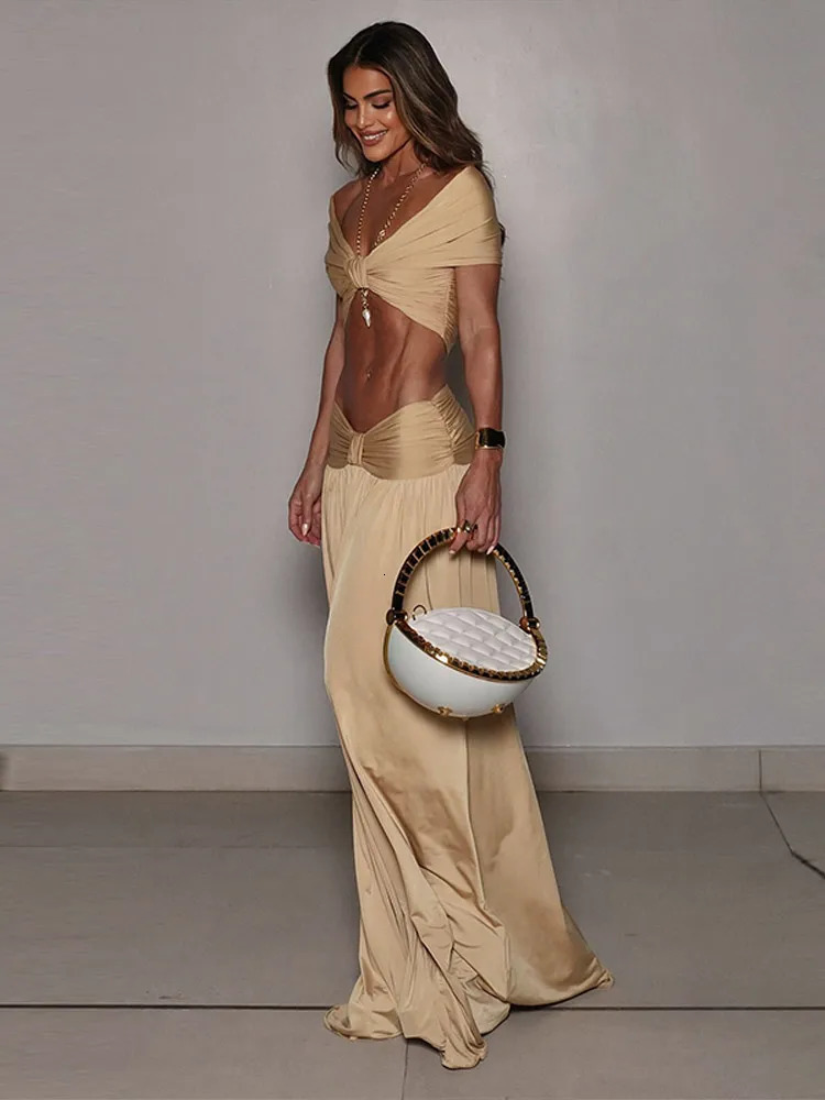 Sexy Tube Tops Maxi Skirts Suit Womens Slim Short Sleeves Crop Top Maxi Puff Skirt 2026 Spring Summer Ladies Solid Outwear 260326