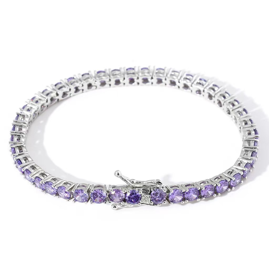 designer design Jewelry moissanite tennis bracelet hip hop 4mm 7-8 inch Sparkling Crystal Tennis Bracelet 4mm woman tennis chain valentines day gift