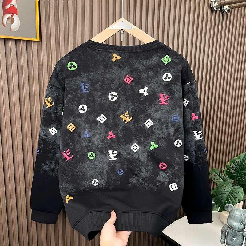 New Trendy Brand Autumn Tie-Dye Long-Sleeve Foam Round Neck Light Luxury Sweatshirt Men's 2026 Casual Fashion Top