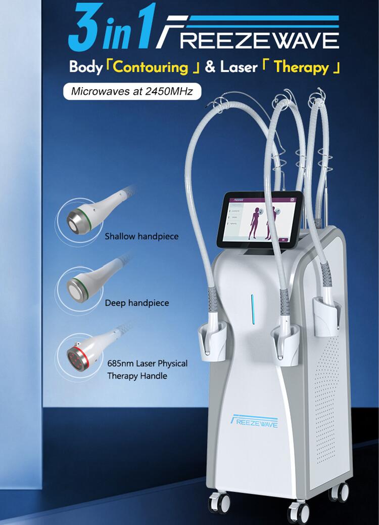 3 in 1 Vertical 2.45GHz Microwave freeze wave Therapy Machine face lifting Anti-Aging Slimming skin Lifting Weight Loss shaping beauty Machine CE FDA 