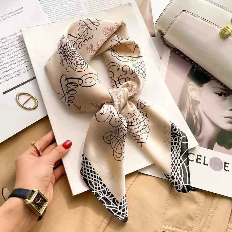 70cm Leopard Print Silk Square Scarf for Wen Satin Shawl Fashion Wraps Neckerchief Fem Hair Bands Ribbon band Bandana X260328