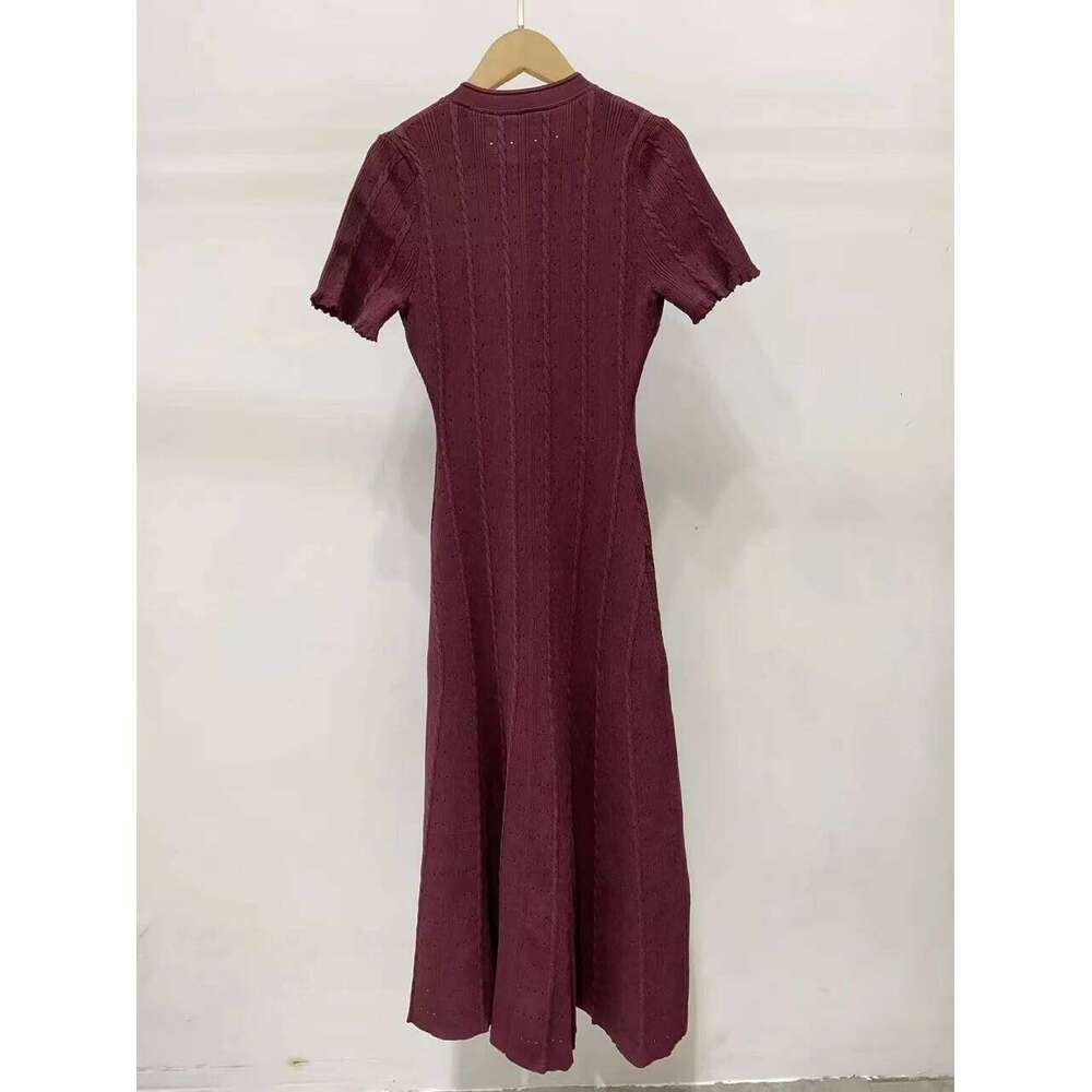 Asian Size Four Colors Available Knitted Dress, Short Sleeved, Fungus Side Length,French Elegant 25 Autumn New Women's Dress Mdng260330