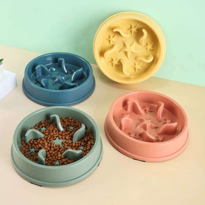 Slow Feeder Bowl for Small Dogs Cats Anti-Slip Anti-Tip Food Dish Prevent Choking Pet Feeding Supplies 26W0330
