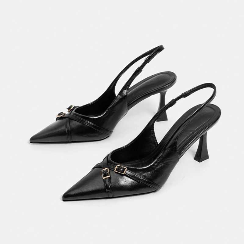 Luxury Spring Summer Thick Heel Women Sandals Fashion Pointed Toe Singbacks Mules Shoes Ladies Elegant Dress Pumps Z260330