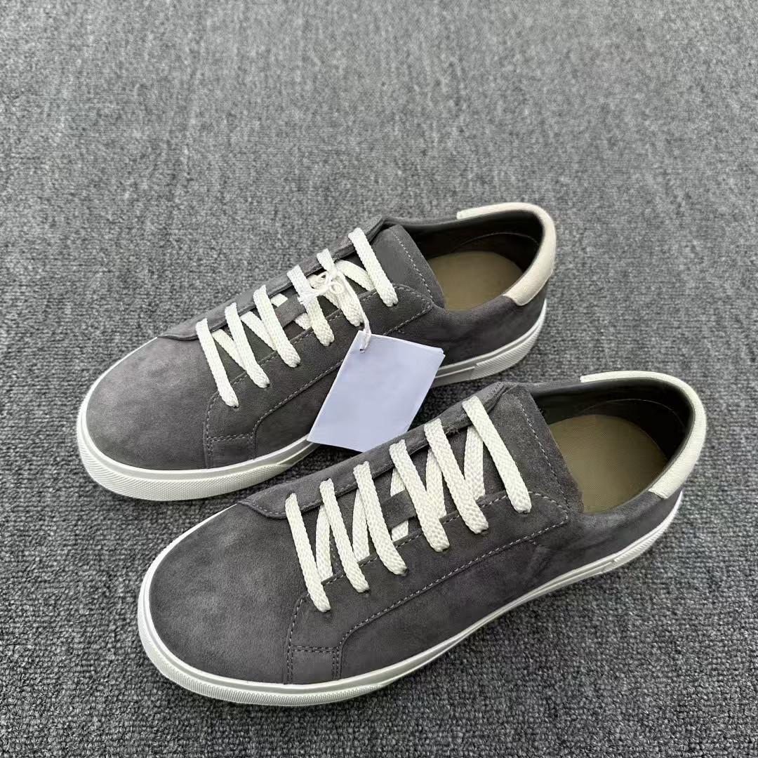 Retro suede men board shoes low top lace up genuine leather white shoes versatile sports shoes simple British style shoes designer shoes mens shoes