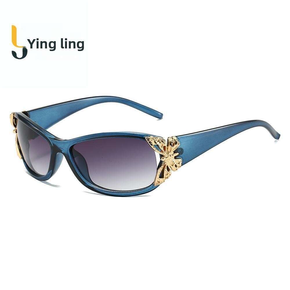 Y2k Butterfly Decoration Men And Women UV Protection Personality Eyewear Fashion Women's Clothing Retro Sunglasses outdoor glasses
