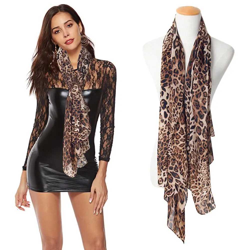 Wen Stole Soft Leopard Print Scarf Vintage Chiffon Wrap Harajuku Scarves Shawl Hot S Thin Summer Spring Casual Sexy Elegant X260328