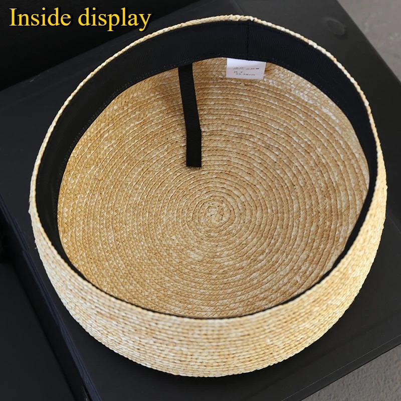 French Beret Hat Women Straw Cap Summer Circle Woven Sun Hat Church Derby Party Hostesses Pillbox Hat Millinery Fascinator Base 260324