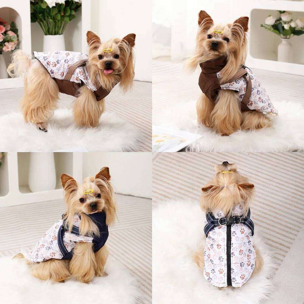 Autumn Winter Pet Dog Jacket Coat With D-ring For Small Medium Dogs Reflective Warm Puppy Clothes Yorkshire Chihuahua Outfits