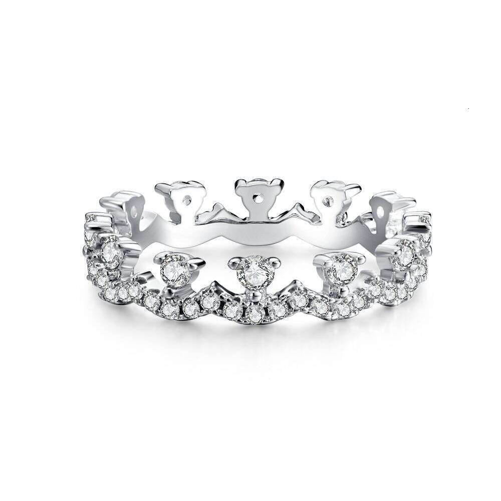 Ring Luxury Jewelry Fashion For Women High Carbon Diamond Radiant Ice Cut Zircon Wood Color Style Flower Shaped Exquisite Zircon Ring Pure Silver Emer