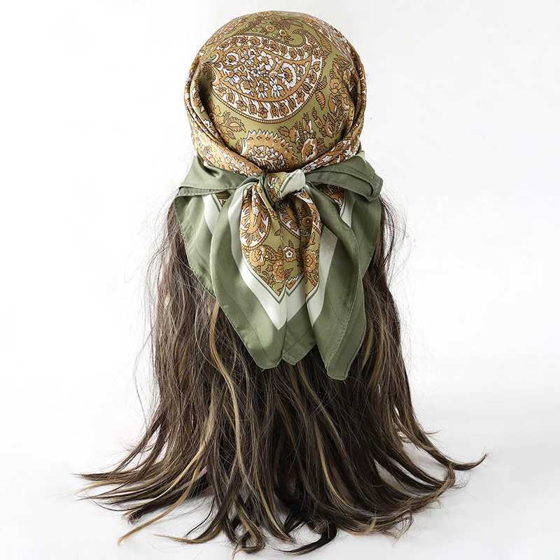 Luxury Square Silk Hair Scarf Women Neck Muffler Hijab Lady Shawls Handkerchief Print Female ScarvesHead Bandana Bufanda Z260330