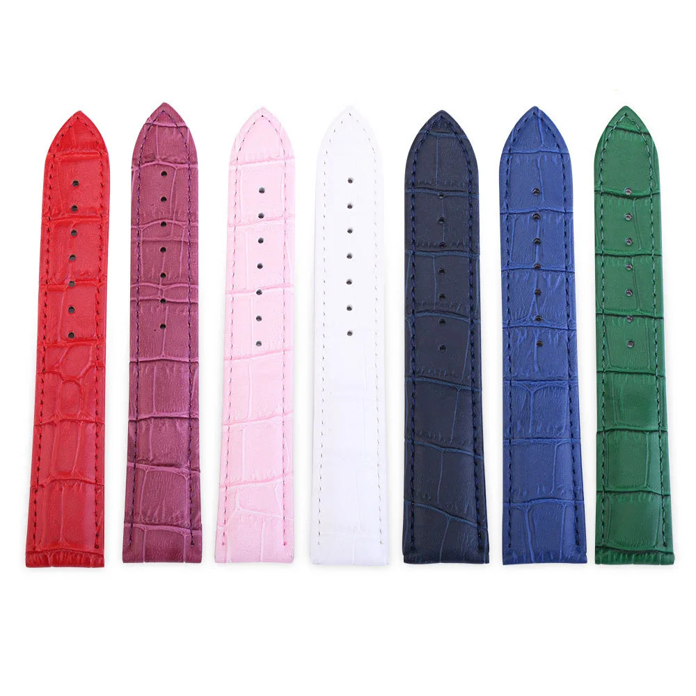 Pattern Genuine Leather Strap Watch Band Watchband 12 13 14 15 16 17 18 19 20 22 24 mm Cow 260318