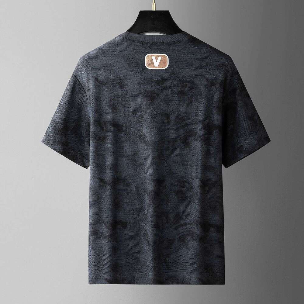 European Station luxury Summer New Short-Sleeve T-Shirt Men, Premium High-End Letter Print Half-Sleeve Tee Top for Men