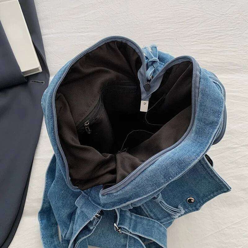 New Fashion Casual Shoulder High Quality Crossbody Denim Fabric Tote Bag Large Capacity Women S Handbags QIBALIANGPIN