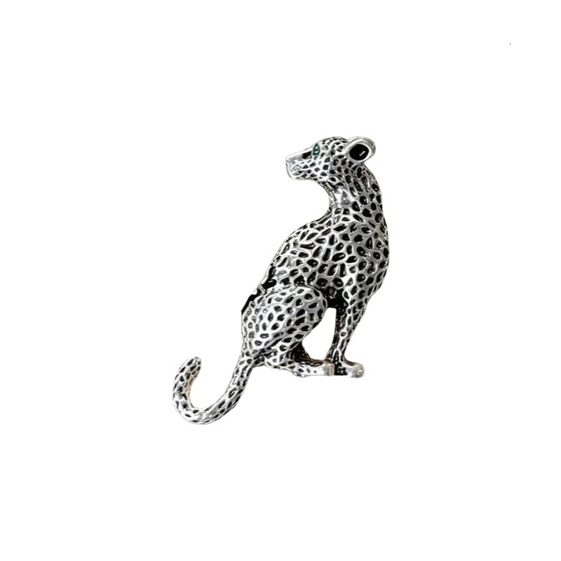 European Trendy Vintage-Style Animal-Print Leopard-Shaped Brooches Fashion-Forward Men Perfect Street Style Parties