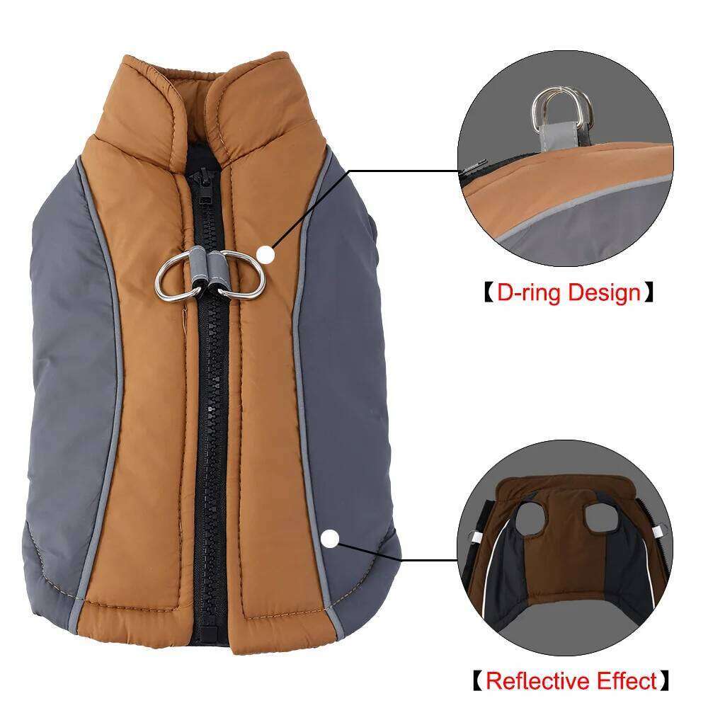 Pet Dog Clothes Autumn Winter Warm Puppy Coat Jacket For Small Medium Dogs Clothing with D-ring Reflective Chihuahua Pug Costume