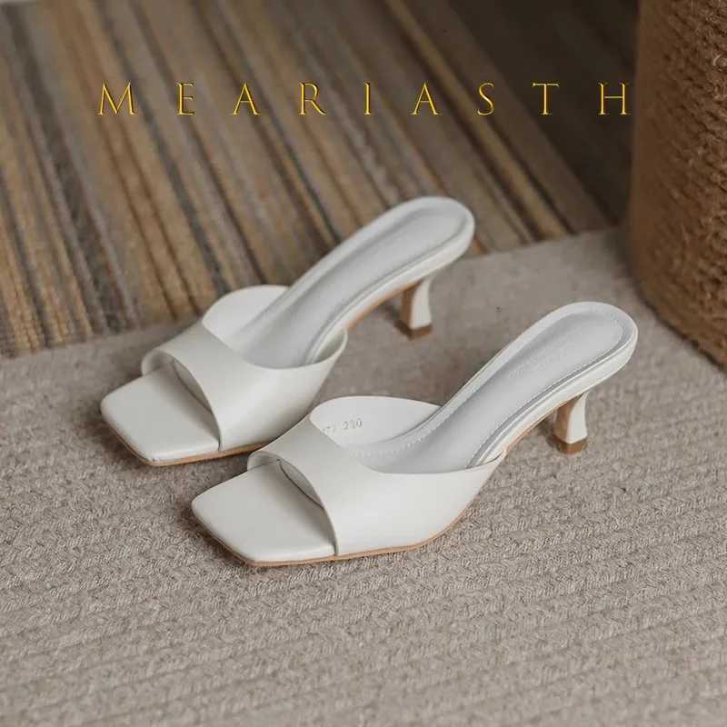 2025 new Summer Square Head open toe High Heel Womens Slippers pu Leather Prom Shoes Series Fine Heel Sandals Ladies Slippers Z260330