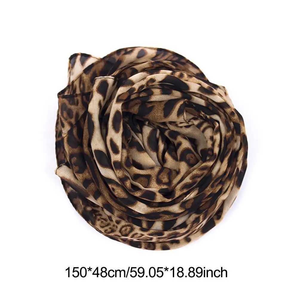 Wen Stole Soft Leopard Print Scarf Vintage Chiffon Wrap Harajuku Scarves Shawl Hot S Thin Summer Spring Casual Sexy Elegant X2603281