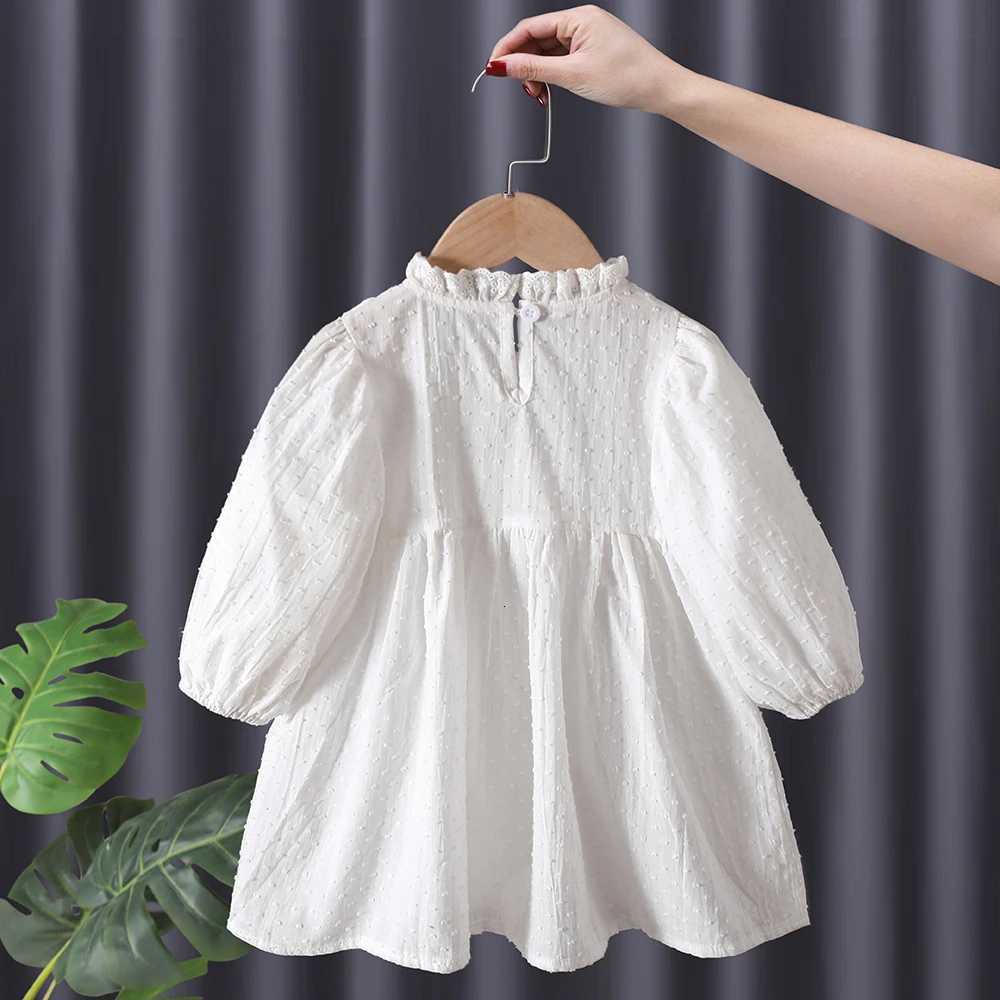 Spring fall toddler kids Girls Clothes baby Lace Solid Dress for children Girls Clothes 1 2 3 4 5 6th Birthday Dresses dressT260330