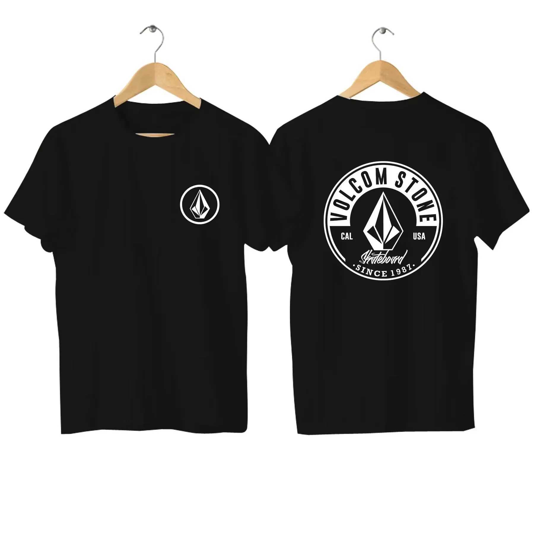 Mens clothing 100Cotton T-shirt unisex Volcom Stone American Casual retro Trend Streetwear Hipster Fashionable Oversized shir J250328