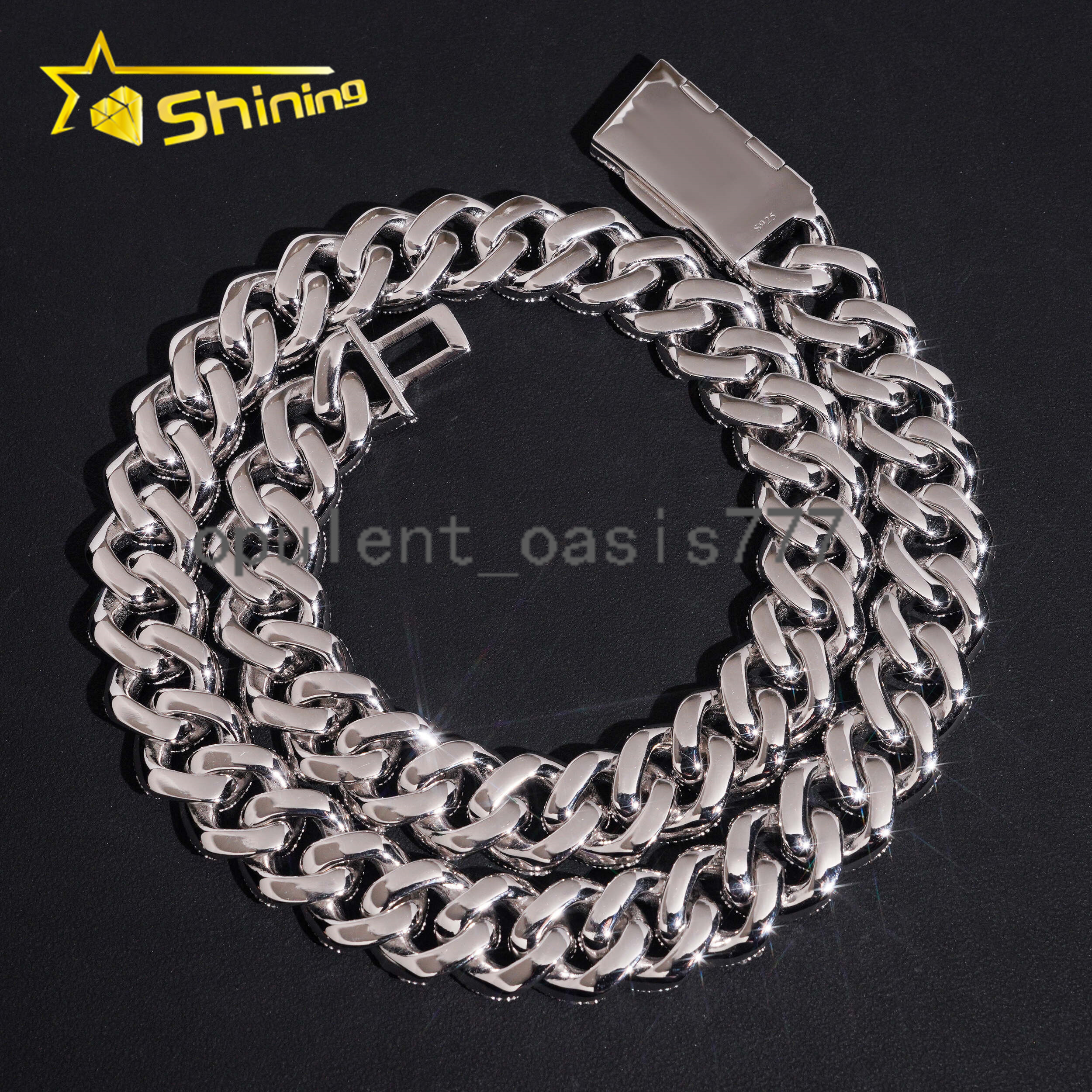 Pass Diamond Tester Iced Out 18mm VVS Moissanite Cuban Link Chain Hip Hop Jewelry Custom Luxury 925 Silver Chain for Men