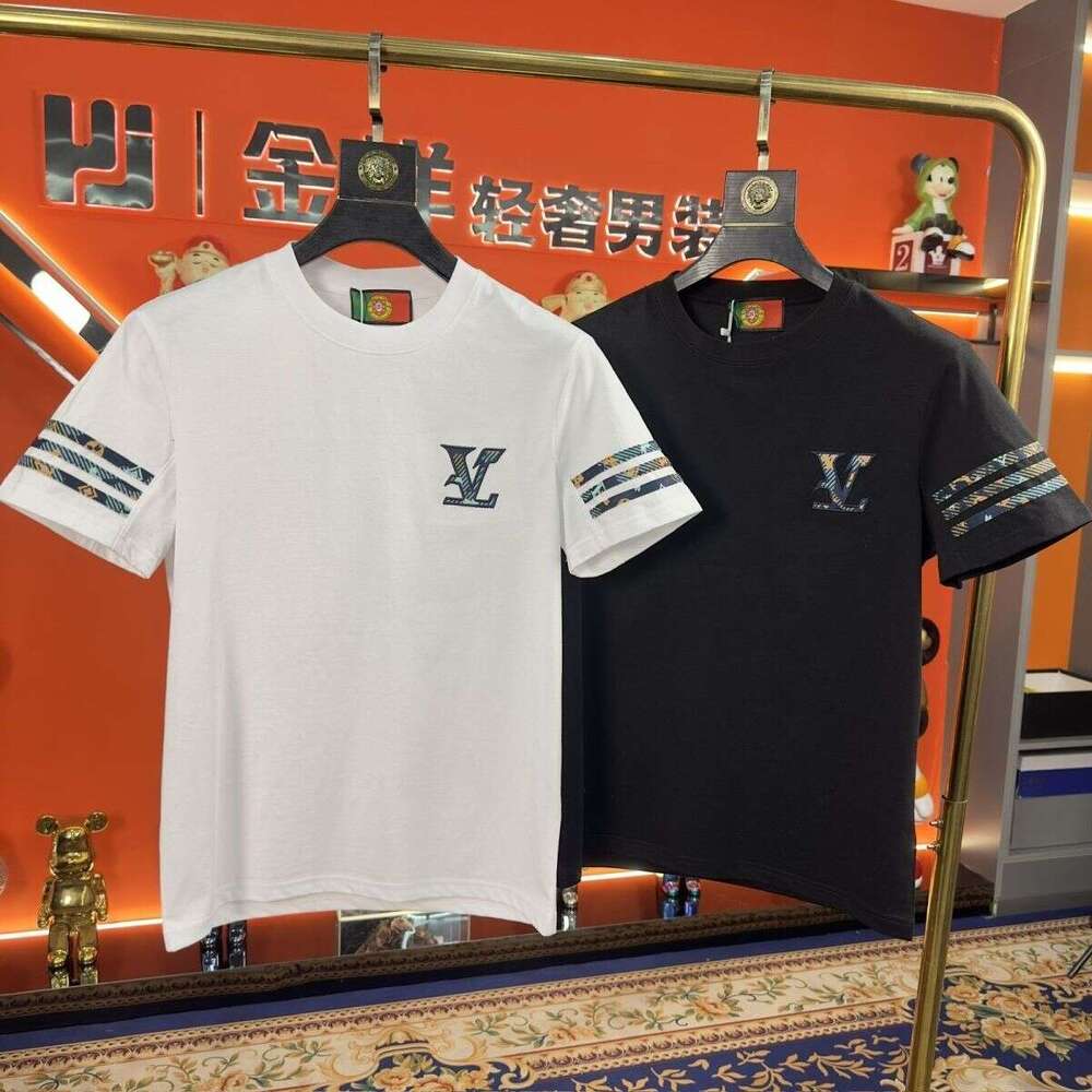 Spring Summer T-Shirt, Trendy Brand Men's Short-Sleeve Design, Light Luxury Casual Versatile Top, Hong Kong Style Round Neck, Stylish And Cool As