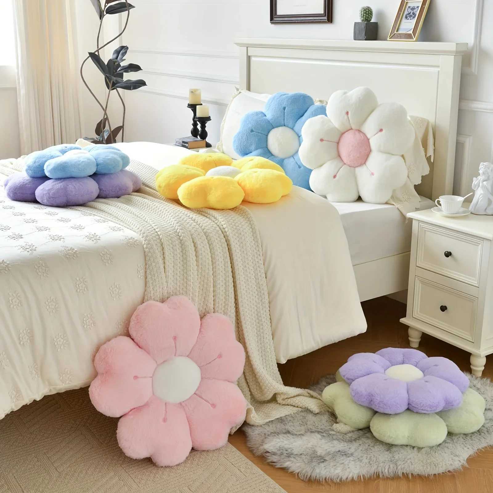 Plush Pillow Comfortable Daisy Flower Shaped - Cute Decorative Pad for Bed and Sofa Soft Polyester Fabric H260330 - view 7