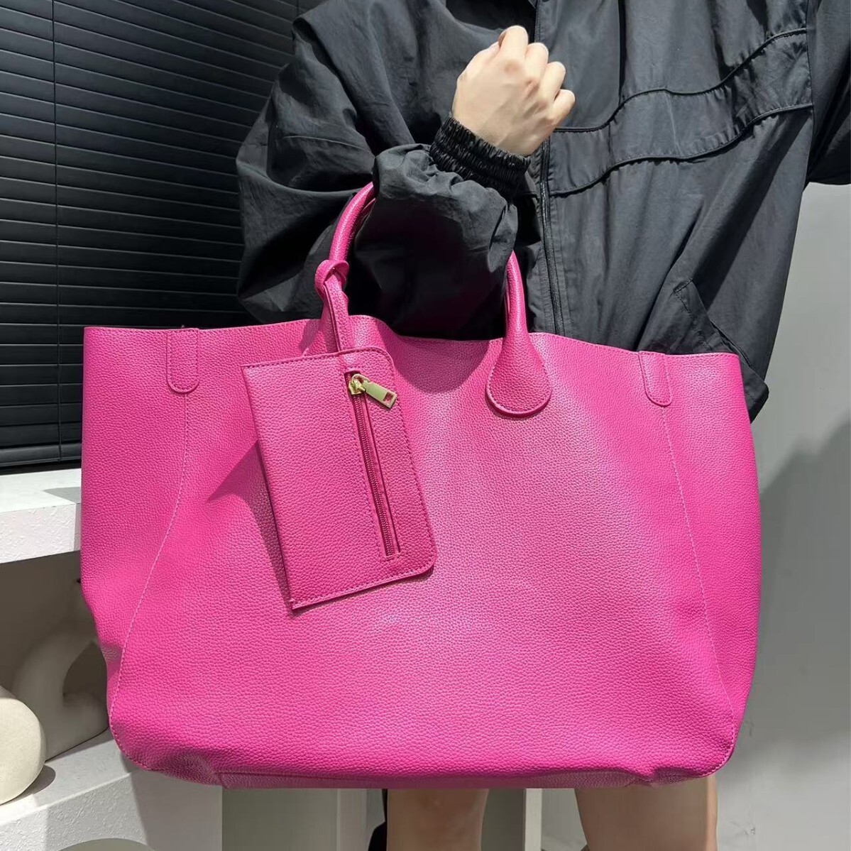 TB BHULAMTE Luxury Brand Fashion Bag Women's Fashion Soft Leather Tote Bag Large Capacity Simple Solid Color Trendy Shoulder Bag