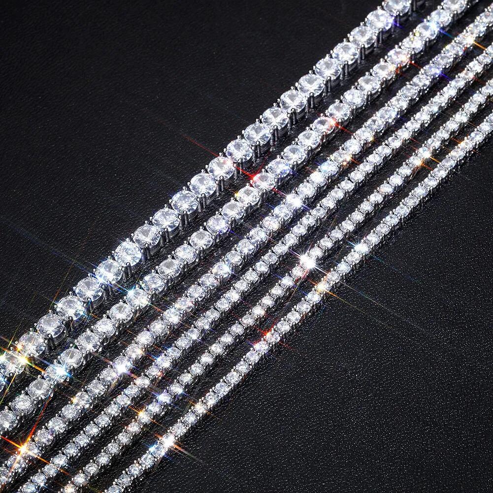 Fashion Jewelry Necklace Pass Diamond Tester 5mm VS Moissanite Iced Tennis Mens and Womens Chain Free Shipping