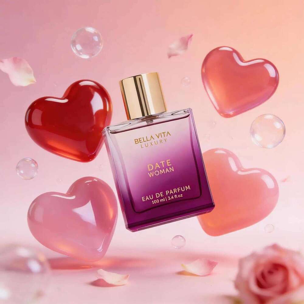 Bellavita Luxury DATE Eau de Parfum 100 ml 3.4 fl.oz. Perfume for Women Floral, Pink Pepper, Jasmine, and Moss Notes | L 26Y0330