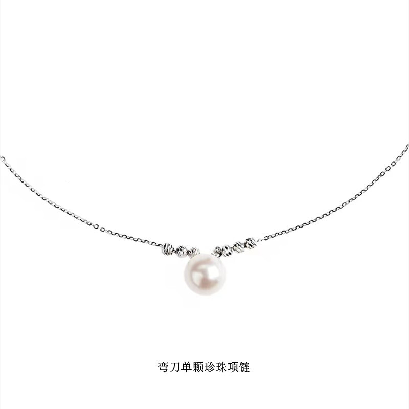 Designer luxury 2026 New Single Pearl Necklace for Women, S925 Sterling Silver, Light Luxury, High-End Clavicle Chain, Niche Design Necklace