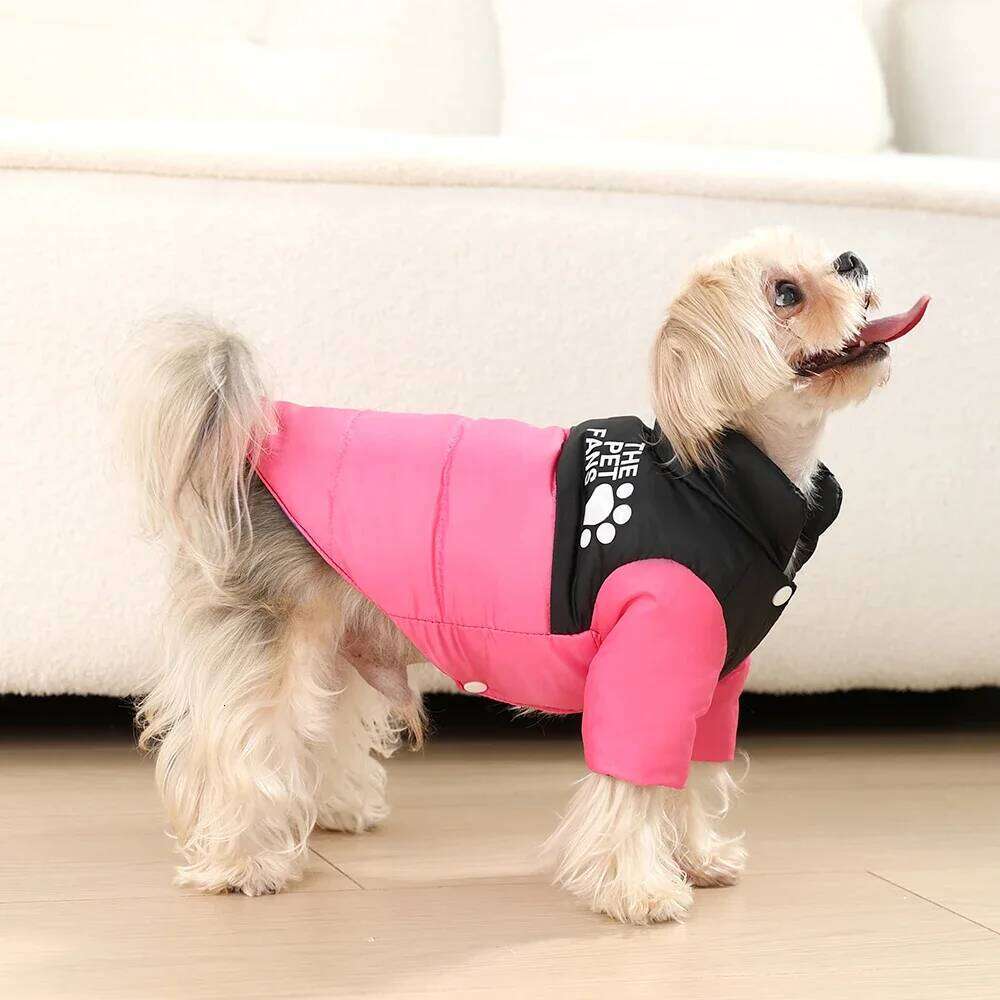 Camping Dog Jacket Coat For Small Medium Dogs Cats Winter Warm Puppy Clothing with Leash Hole Windproof Chihuahua Pug Apparel