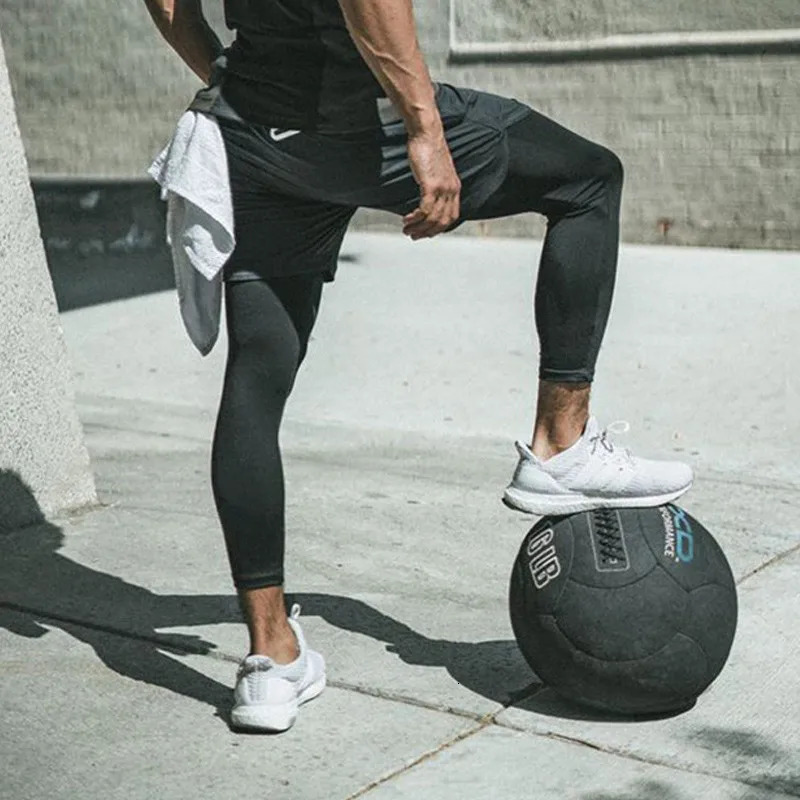 2 in 1 Compression Pants Mens basketball shorts Leggings sport Running Shorts High Elastic Dry Fit Training Tights Jogging Pants 260330