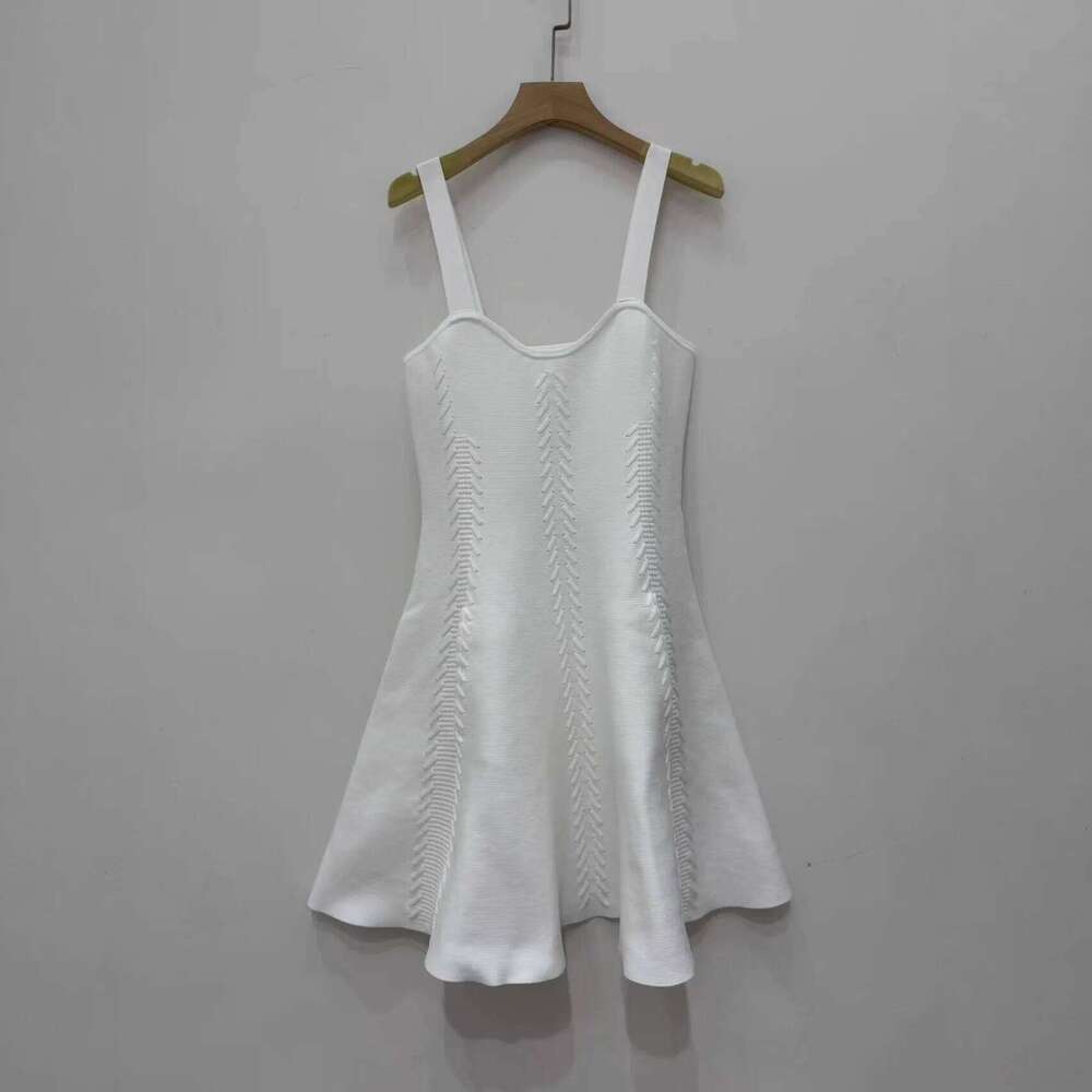 Women Solid Color Lace-Up Knit Cardigan + 2025 New Single Breasted O-Neck Short Sweater Or A-Line High Waist Sling Dress Mdng260330